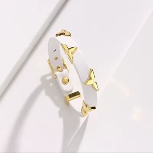 Gold Butterfly White Bracelet